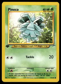 Pineco 077/105 1st Edition Neo Destiny Pokemon - Image 1
