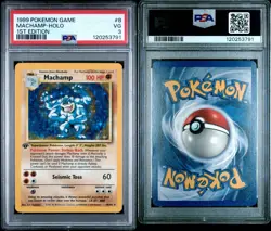 1999 POKEMON BASE SET 1ST EDITION #8 MACHAMP-HOLO PSA 3 - Image 2