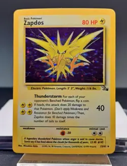 Pokemon Fossil ZAPDOS Holo 15/62 - Image 1