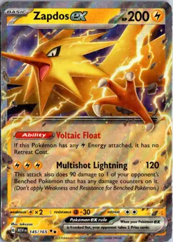 Zapdos ex 145/165 Double Rare 151 Pokemon Near Mint - Image 1
