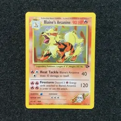 Pokemon TCG Blaine's Arcanine 1/132 Gym Challenge Holo Rare 90 HP (EN) - Image 1