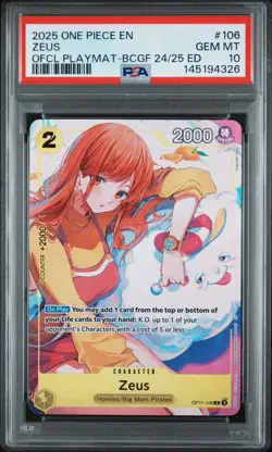 2025 ONE PIECE PROMOS #106 ZEUS PSA 10 - Image 4
