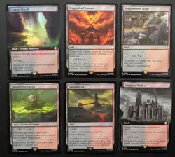 MTG Magic Set of 6 Fallout Rakdos Dual Lands Commander Staples Black Red Mana - Image 1