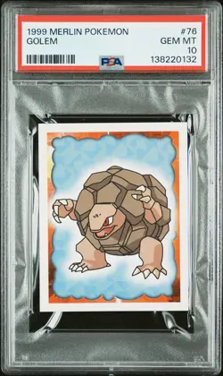 1999 MERLIN POKEMON #76 GOLEM PSA 10 - Image 1