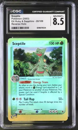 Sceptile 20/109 Reverse Holo EX Ruby & Sapphire Pokemon CGC 8.5 Nm/mint+ - Image 1