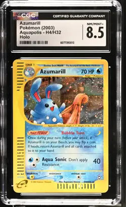 Azumarill H4/H32 Holo Aquapolis Pokemon CGC 8.5 Nm/mint+ - Image 1