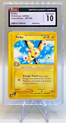 Pokemon Pichu #58/165 Non-Holo Rare - 2002 Expedition Set - CGC 10 (Gem Mint)! - Image 1