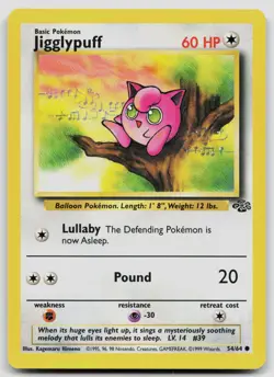 JIGGLYPUFF 54/64 COMMON JUNGLE POKEMON UNLIMITED LP - Image 1