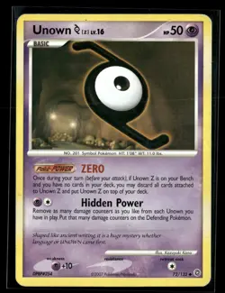 Unown [Z] 72/132 Secret Wonders Uncommon Pokemon - Image 1