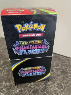 Pokemon TCG PHANTASMAL FLAMES Half Booster Box (18 Packs) unsealed box - Image 1