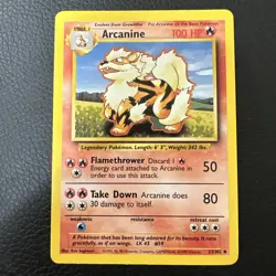 Pokemon TCG Arcanine Base Set 2 33/130 Regular Unlimited Uncommon - Image 1