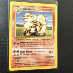 Pokemon TCG Arcanine Base Set 2 33/130 Regular Unlimited Uncommon - Image 3