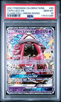 2021 POKEMON CELEBRATIONS CLASSIC COLLECTION #60 TAPU LELE GX PSA 10 - Image 1