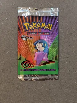 POKEMON TCG 2000 Gym Challenge Unlimited Empty Booster Pack SABRINA NO CARDS - Image 1