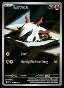 Pokemon Cards Larvesta 196/191 Surging Sparks Illustration Rare NM *2 - Image 1