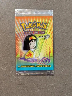 POKEMON TCG 2000 Gym Heroes Unlimited Empty Booster Pack ERIKA NO CARDS - Image 1
