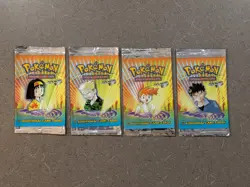 POKEMON TCG 2000 Gym Heroes Unlimited Booster Packs Empty Art Set NO CARDS - Image 1