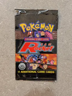 POKEMON TCG 2000 Team Rocket 1st Edition Empty Booster Pack MIXED ART NO CARDS - Image 1