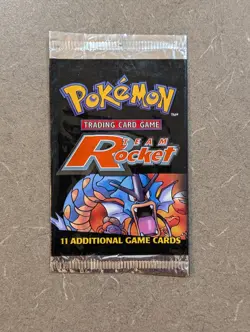 POKEMON TCG 2000 Team Rocket Unlimited Empty Booster Pack DARK GYARADOS NO CARDS - Image 1