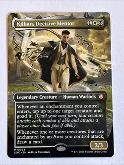 MTG Killian, Decisive Mentor Borderless M 4 Commander Secrets of Strixhaven NM - Image 1