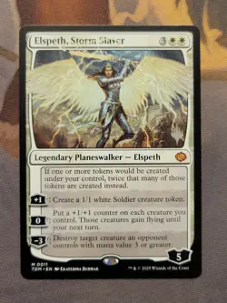 1x Elspeth, Storm Slayer - Promo Pack: Tarkir: Dragonstorm Mythic MTG NM - Image 1