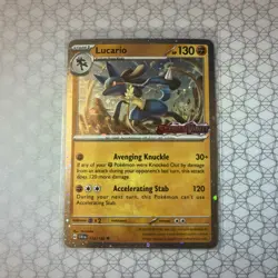 Pokemon - Lucario 114/198 Scarlet & Violet Stamped Promo Cosmos Holo NM - Image 1