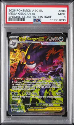 2026 POKEMON ASC EN-ASCENDED HEROES #284 MEGA GENGAR EX PSA 9 - Image 1