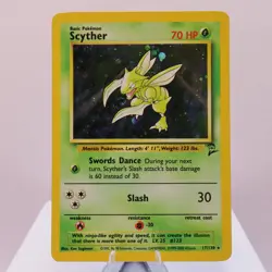 Pokemon TCG - Scyther 17/130 Base Set 2 Holo Rare WOTC - NM - Image 2
