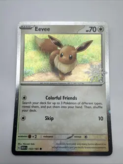 Pokemon Card Eevee Snowflake Holo 133/165 Near Mint - Image 1