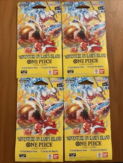 Lot Of 4 Adventure On Kami’s Island Booster Pack Lot One Piece TCG - Image 1