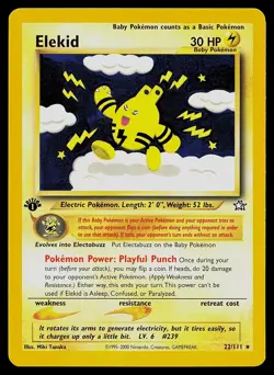 Pokemon Card - Elekid Neo Genesis 22/111 1st Edition Rare - Image 1