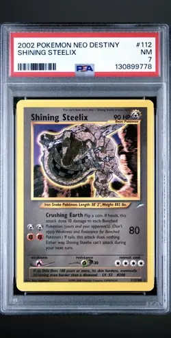 PSA 7 Shining Steelix Holo 112/105 Neo Destiny 2002 Pokemon Card Unlimited - Image 1