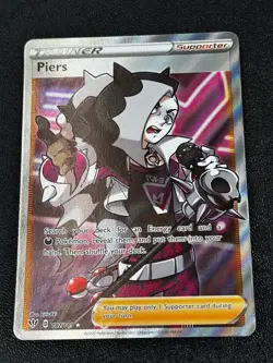 Pokemon TCG Piers (Full Art) 187/189 SWSH03: Darkness Ablaze Ultra Rare NM - Image 1