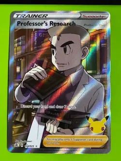 Pokemon TCG Professor's Research (Full Art) 024/025 Celebrations Ultra Rare LP - Image 1