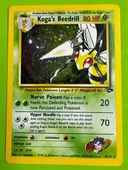 Pokemon TCG Koga's Beedrill 009/132 Gym Challenge Holo Rare HP - Image 1