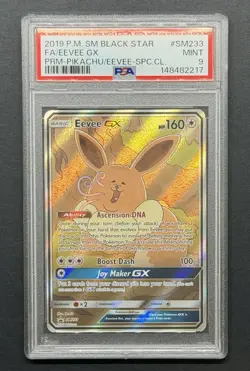 2019 Pokemon Sun & Moon Black Star Promo FA/Eevee GX / #SM233 / PSA 9 - Image 1
