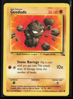 Geodude 47/62 Common Fossil Pokemon LP - Image 1