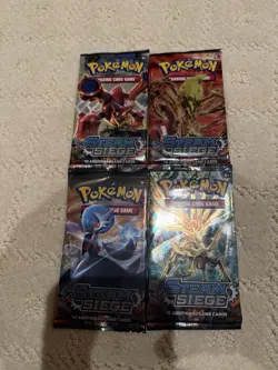 Pokemon XY Steam Siege Booster Pack Art Set of 4 Factory Sealed - Image 1