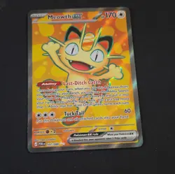 Pokemon Meowth ex 107/088 Scarlet & Violet Ultra Rare Full Art Holo 170 HP - Image 1