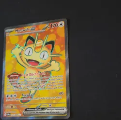 Pokemon Meowth ex 107/088 Scarlet & Violet Ultra Rare Full Art Holo 170 HP - Image 2
