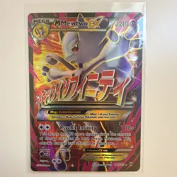 Pokemon Full Art M Mewtwo EX #160 Mega Ultra Rare Holo Breakthrough HP English - Image 1