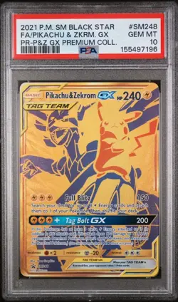 2021 Pokemon Pikachu & Zekrom GX SM248 Black Star Promo PSA 10 GEM MINT - Image 1