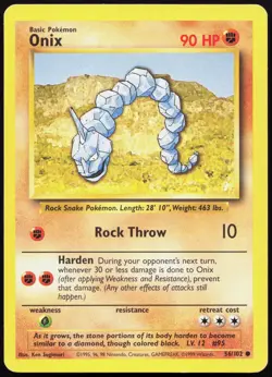 ONIX 56/102 COMMON BASE SET UNLIMITED POKEMON MP - Image 1