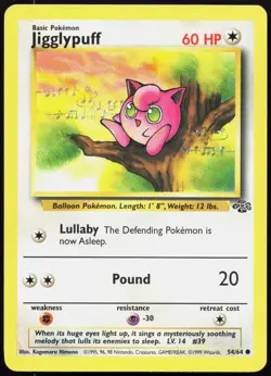 JIGGLYPUFF 54/64 COMMON JUNGLE POKEMON UNLIMITED LP - Image 1