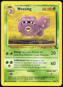 WEEZING 45/62 UNCOMMON FOSSIL POKEMON MP - Image 1