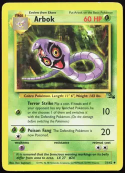 ARBOK 31/62 UNCOMMON FOSSIL POKEMON MP - Image 1