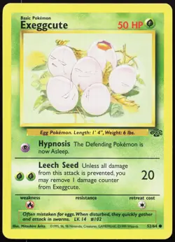 EXEGGCUTE 52/64 COMMON JUNGLE POKEMON UNLIMITED LP - Image 1