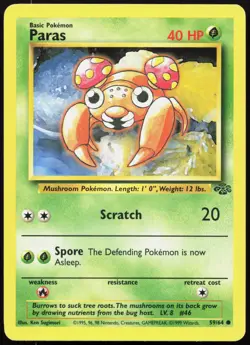 PARAS 59/64 COMMON JUNGLE POKEMON UNLIMITED LP - Image 1