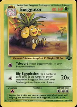 EXEGGUTOR 35/64 UNCOMMON JUNGLE POKEMON UNLIMITED LP - Image 1