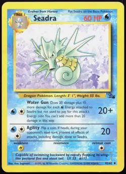 SEADRA 42/62 UNCOMMON FOSSIL POKEMON MP - Image 1